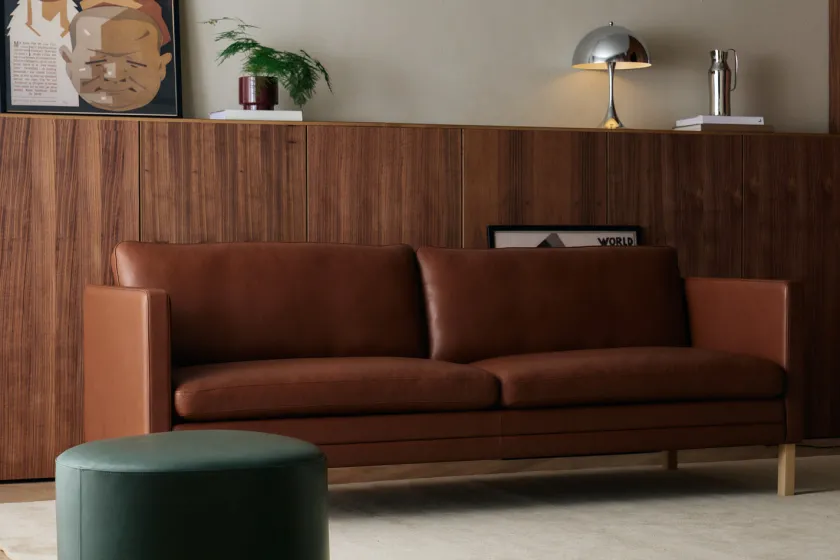 Mogens Hansen MH276 3 pers. sofa i Baltique anilinlæder fra> Sofaer