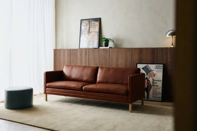 Mogens Hansen MH276 3 pers. sofa i Baltique anilinlæder fra> Sofaer