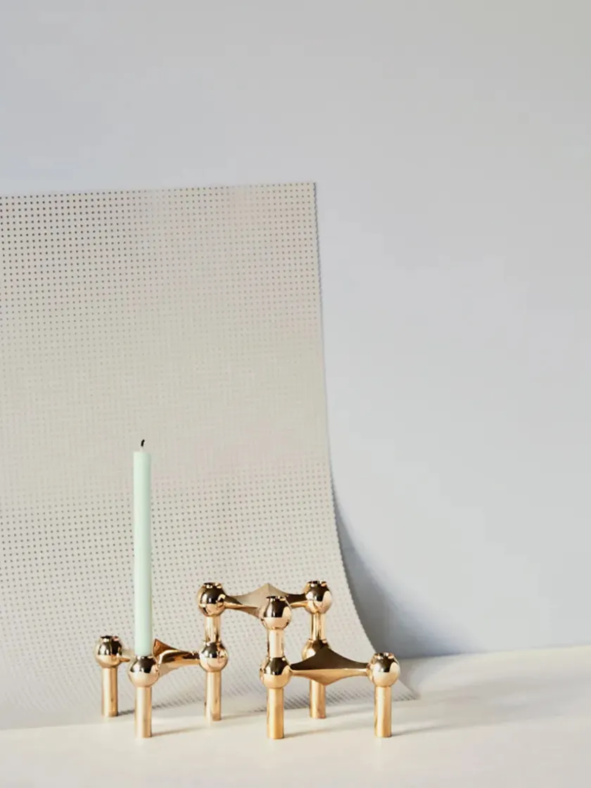 STOFF Nagel Nagel Lysestage, messing fra> Lysestager