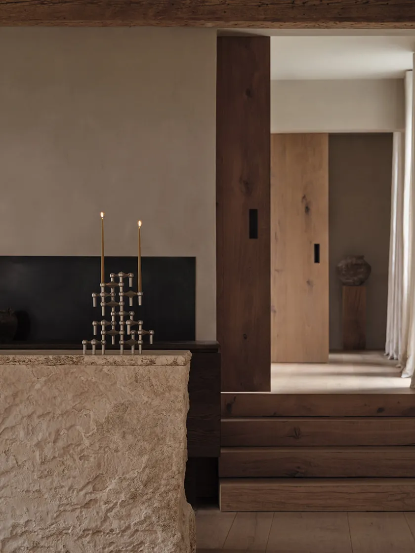 STOFF Nagel Nagel Lysestage, sort krom fra> Lysestager