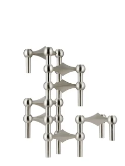 STOFF Nagel Nagel Lysestage, sort krom fra><noscript><img width=