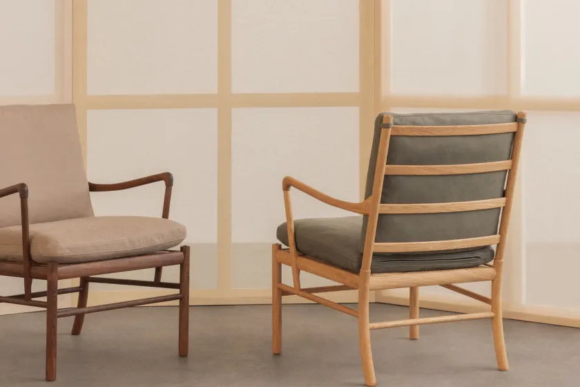 Carl Hansen & Søn OW149 Colonial lænestol, eg olie, Terra-læder af Ole Wanscher> Loungestole|Lænestole
