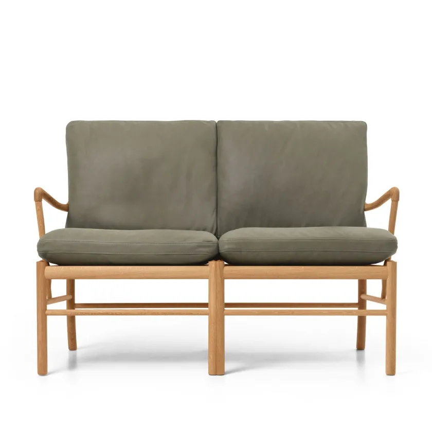 Carl Hansen & Søn OW149-2 Colonial sofa eg olie, Terra-læder af Ole Wanscher> Sofaer