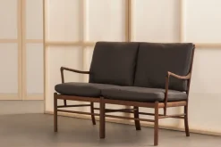 Carl Hansen & Søn OW149-2 Colonial sofa valnød olie, Terra-læder af Ole Wanscher> Sofaer