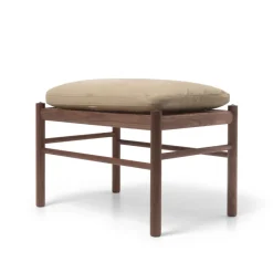 Carl Hansen & Søn OW149F Fodskammel til Colonial lænestol, valnød olie, Terra-læder af Ole Wanscher><noscript><img width=