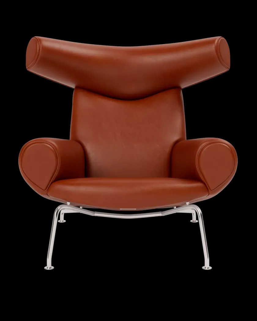 Fredericia Furniture OX Chair - Primo 88 læder i sort af Hans J. Wegner> Lænestole