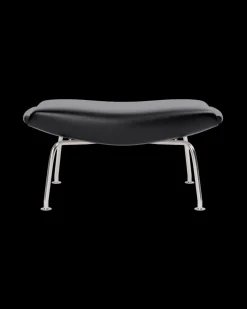 Fredericia Furniture OX Skammel - Primo 88 læder i Sort af Hans J. Wegner> Skamler