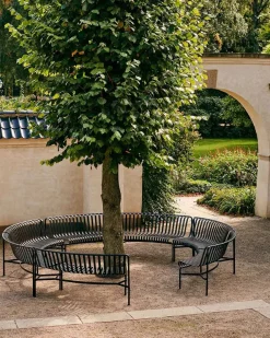 HAY Palissade Park Dining Bench, in, antracit fra> Havebænke