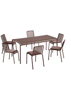 HAY Palissade sæt, 6 armstole og bord i sky grey fra><noscript><img width=