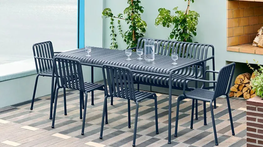 HAY Palissade Table 170x90, Deep Blue fra> Haveborde
