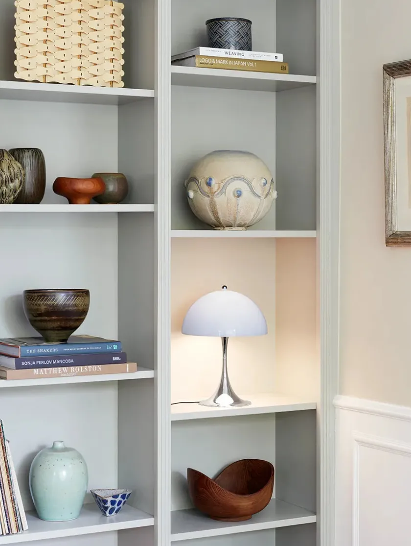 Louis Poulsen Panthella 250 bordlampe, messing af Verner Panton> Spots