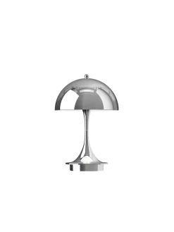 Louis Poulsen Panthella 160 Portable V3, chrome beige af Verner Panton><noscript><img width=