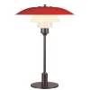 Louis Poulsen PH 3½-2½ Bordlampe, rød af Poul Henningsen> Spots