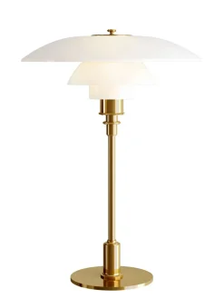 Louis Poulsen PH 3½-2½ Glas Bordlampe, messing metalliseret fra> Spots