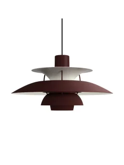 Louis Poulsen PH 5 Pendant, Monochrome Burgundy af Poul Henningsen><noscript><img width=