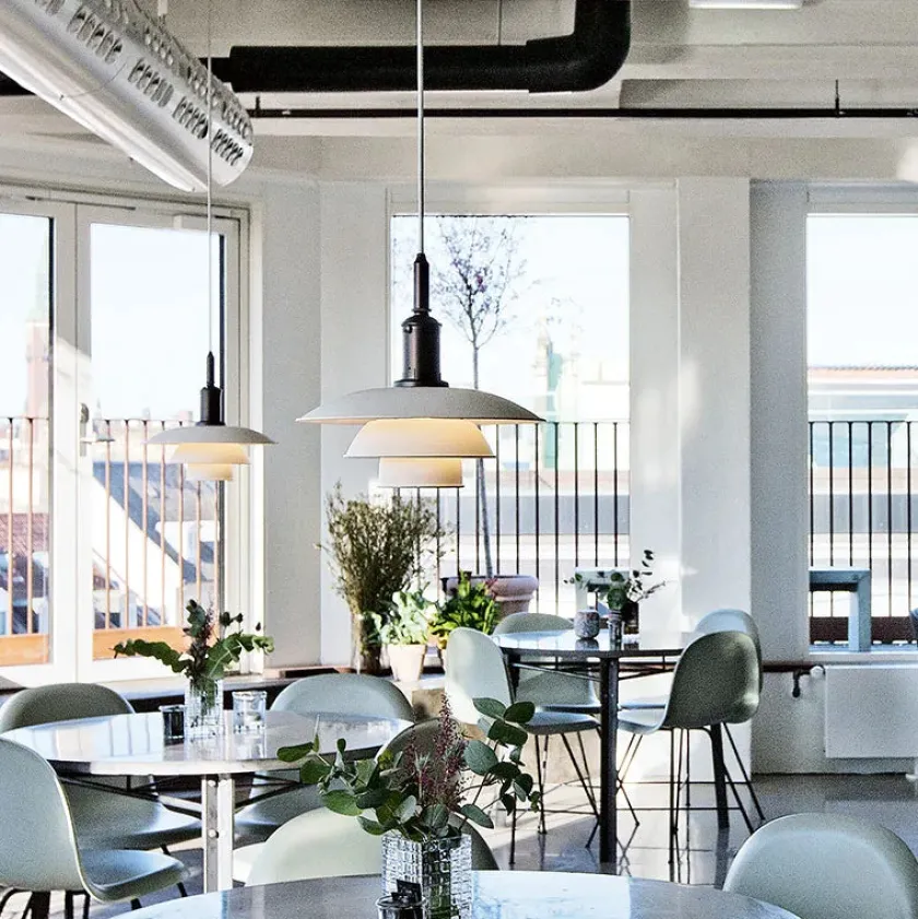 Louis Poulsen PH 3½-3 Pendel, gul af Poul Henningsen> Pendler|Spots