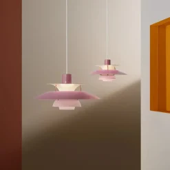 Louis Poulsen PH 5 pendel, Pastel Blue Rose Peach af Poul Henningsen><noscript><img width=