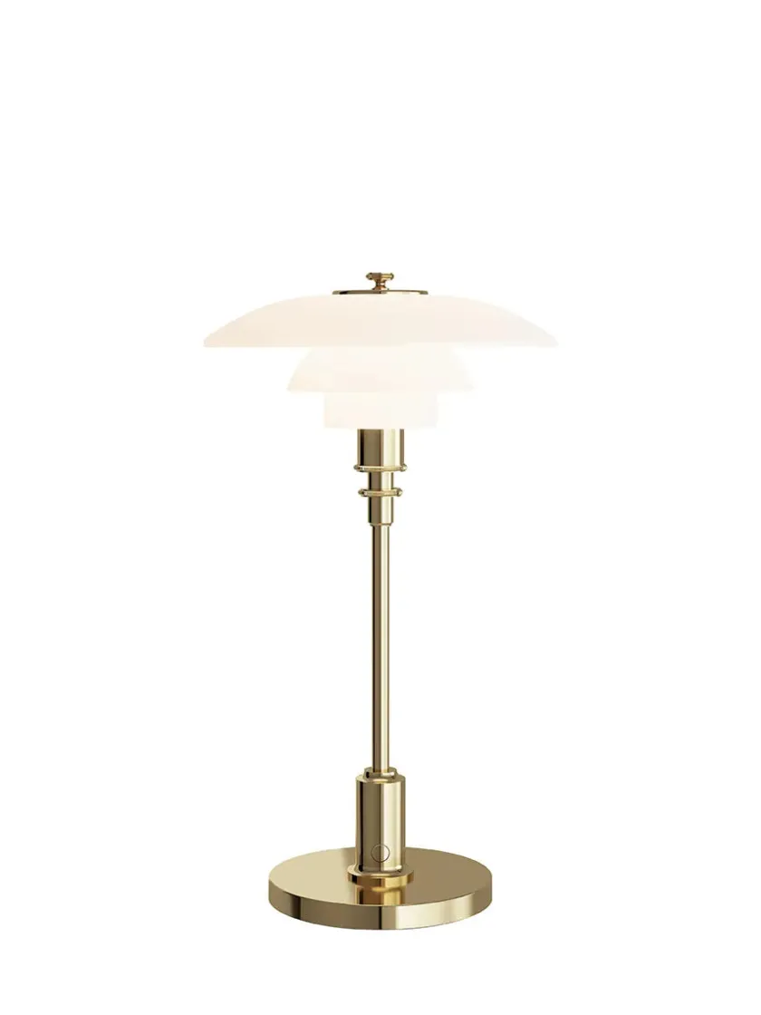 Louis Poulsen PH 2/1 Portable Bordlampe, messing fra> Portable Lamper|Skrivebordslamper