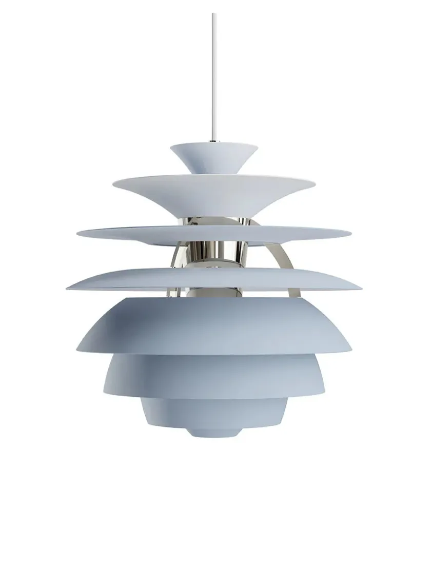 Louis Poulsen PH Snowball, dusty blue/brass af Poul Henningsen> Spots|Pendler