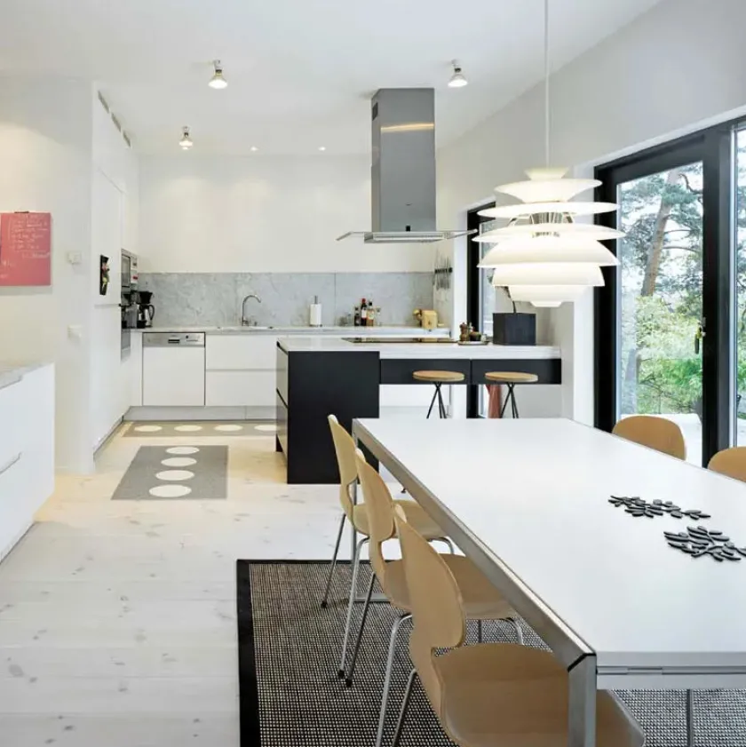 Louis Poulsen PH Snowball, dusty blue/chrome af Poul Henningsen> Spots|Pendler
