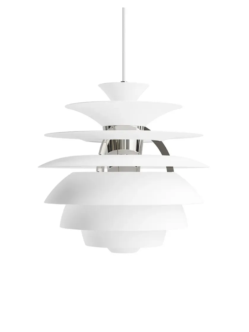 Louis Poulsen PH Snowball, dusty blue/chrome af Poul Henningsen> Spots|Pendler