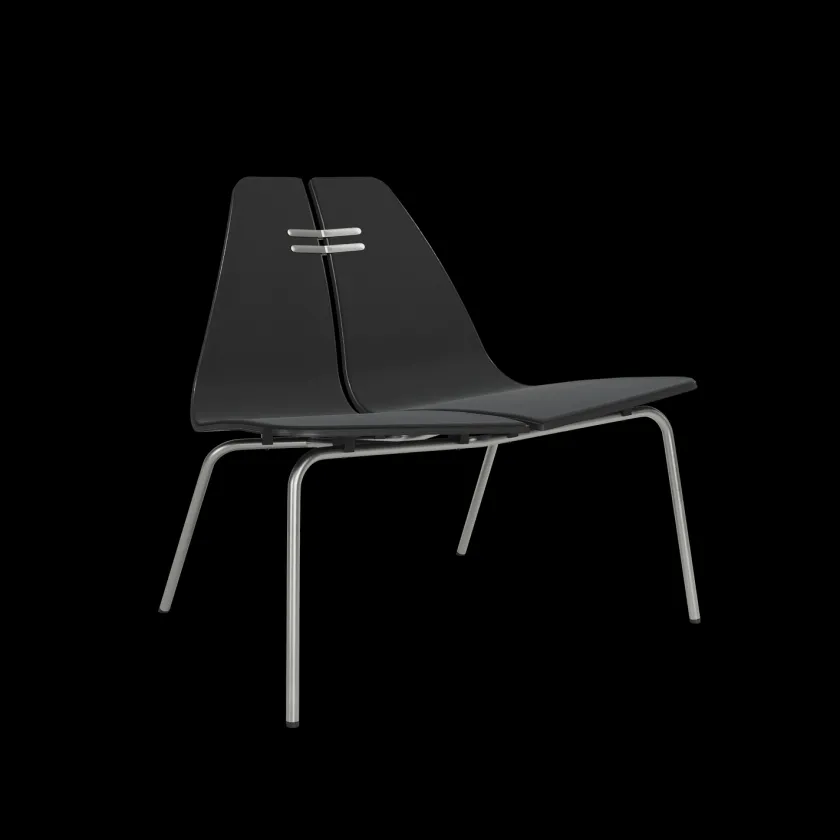 Fritz Hansen PK23 forsidepolstret, Black af Poul Kjærholm> Lænestole