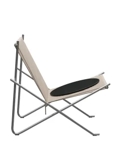 Fritz Hansen PK4 Loungestol i sort, stålstel af Poul Kjærholm><noscript><img width=