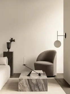 Audo Copenhagen Plinth Low, grey galaxy marble fra> Sofaborde