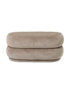 Ferm Living Pouf Oval, faded velvet fra> Puffer|Sofaer
