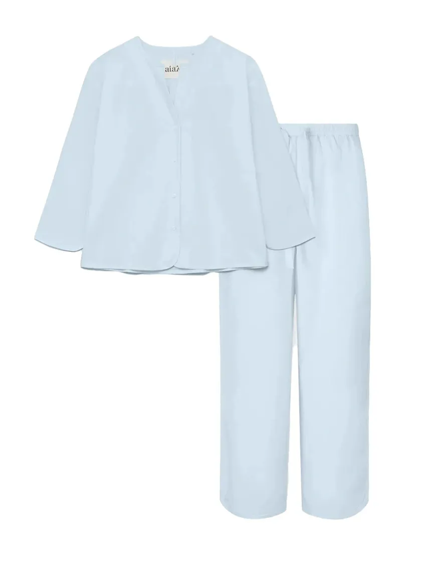 Aiayu Pyjamas Poplin, pure ecru fra> Tøj|Tekstiler Til Soveværelset