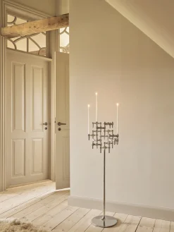 STOFF Nagel Quist Lysestage, børstet krom fra><noscript><img width=