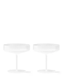 Ferm Living Ripple Champagne Saucers Frosted, sæt á 2 fra> Service