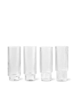 Ferm Living Ripple Long Drink Glasses Frosted, sæt á 4 fra><noscript><img width=