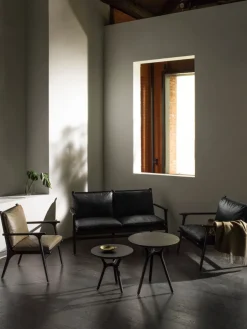 Stellar Works Rén Lounge sofa 2. pers natur eg, sort læder fra><noscript><img width=