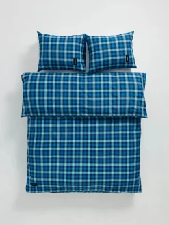 Magniberg Rodeo Duvet Cover, neon blue check fra> Tekstiler Til Soveværelset