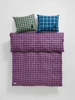 Magniberg Rodeo Duvet Cover, neon blue check fra><noscript><img width=