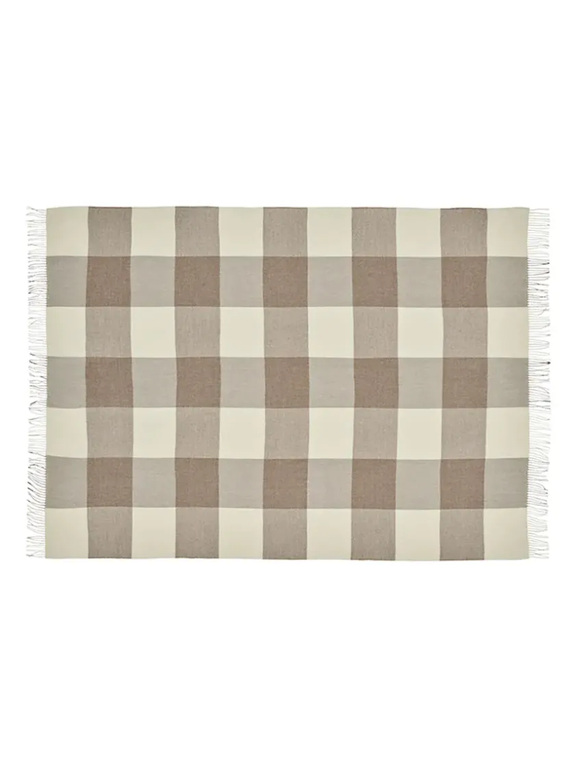Silkeborg Uldspinderi Santa Fe Plaid, limestone fra> Puder Og Plaider