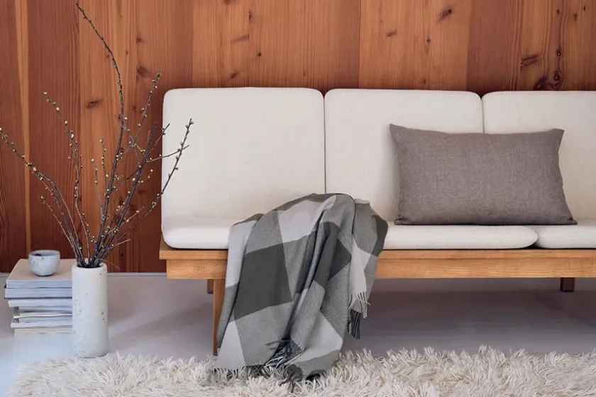 Silkeborg Uldspinderi Santa Fe Plaid, walnut brown fra> Puder Og Plaider