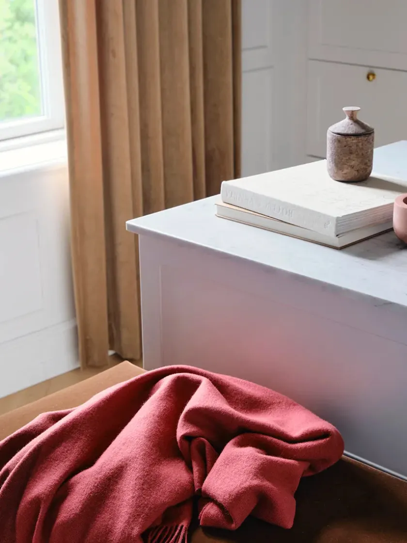 Silkeborg Uldspinderi Secret Plaid, lime/moss fra> Puder Og Plaider