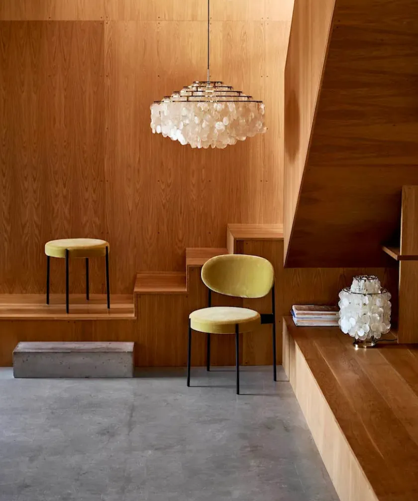 Verpan Serie 430 skammel, sort af Verner Panton> Skamler