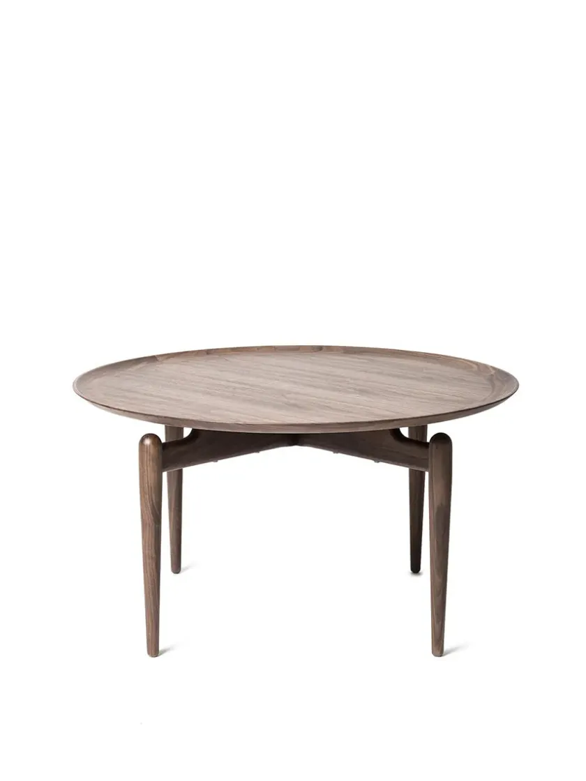 Stellar Works Slow Coffee Table Ø 80 cm, walnut fra> Sofaborde