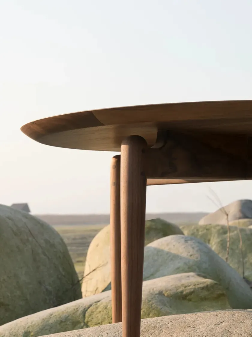 Stellar Works Slow Coffee Table Ø 80 cm, walnut fra> Sofaborde