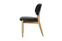 Stellar Works Slow side chair fra i egetræ med sort læder><noscript><img width=