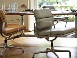 Vitra Soft Pad Chair EA 217 Kontorstol, cognac læder/krom stel fra><noscript><img width=