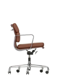 Vitra Soft Pad Chair EA 217 Kontorstol, sort læder/krom stel fra><noscript><img width=