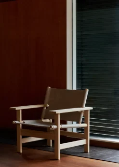 Fredericia Furniture The Canvas Chair, lys olieret eg natur canvas af Børge Mogensen> Loungestole|Lænestole