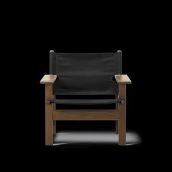 Fredericia Furniture The Canvas Chair, lys olieret eg natur canvas af Børge Mogensen><noscript><img width=