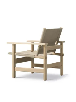 Fredericia Furniture The Canvas Chair, røget eg sort canvas af Børge Mogensen><noscript><img width=