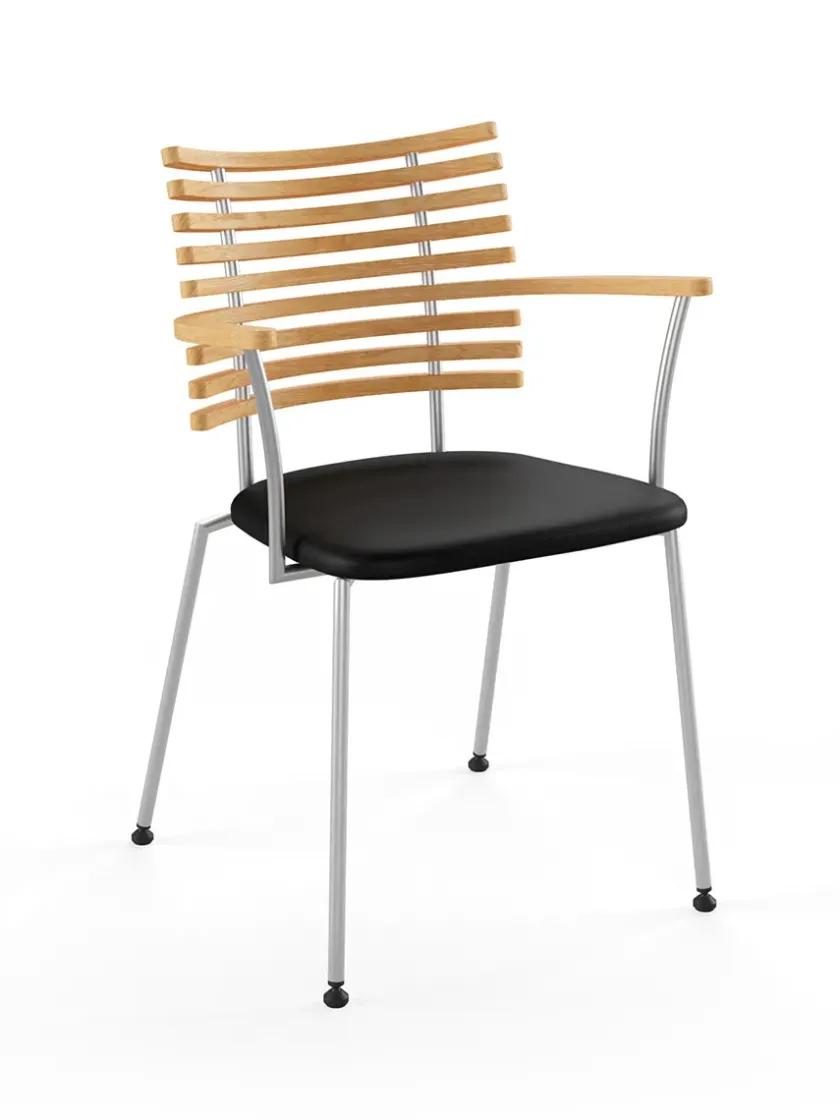 Naver Collection Tiger Armstol, sort læder fra> Spisebordsstole
