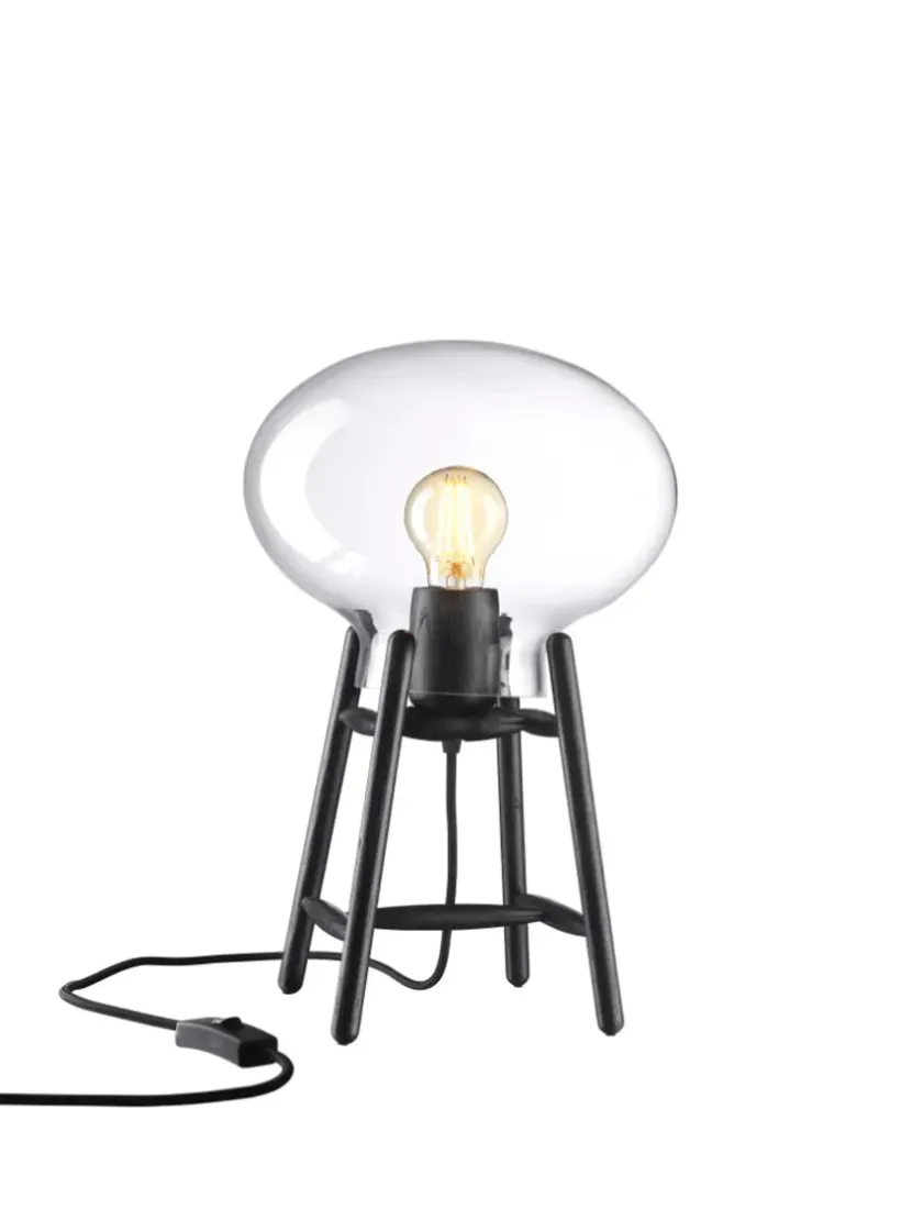 FDB Møbler U4 Hiti Bordlampe, klart glas/eg fra> Spots